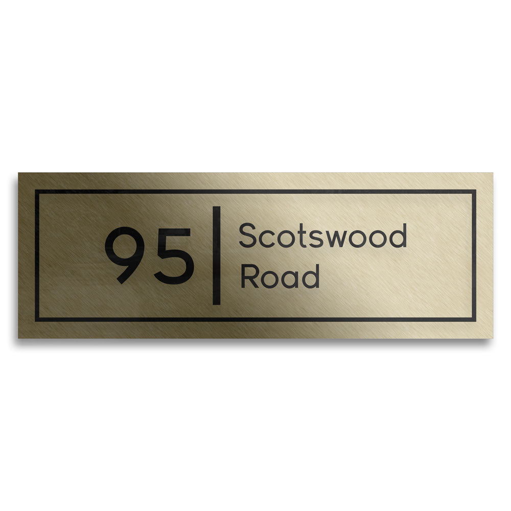 22cm x 8cm Premium UV Printed Rectangle Aluminium Door Number House Gate Sign Plaque Personalised Name Plate