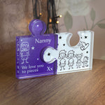 Bespoke Standing 2 Piece Jigsaw Personalised Acrylic Block - Nanny