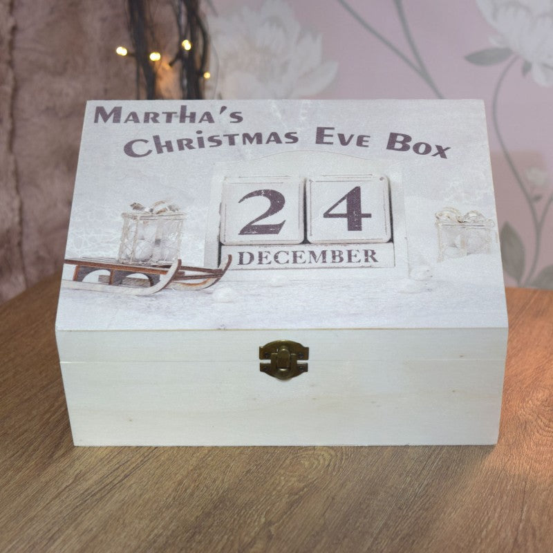 Vintage Personalised Christmas Eve Box – A Nostalgic Wooden Xmas Keepsake 🎄⏳