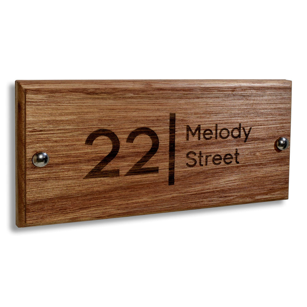 Personalised Laser Engraved Wood House Gate Sign Plaque Door Number Personalised Name Plate