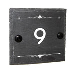10cm x 10cm Rustic Natural Slate House Gate Sign Plaque Door Number Personalised Name Plate